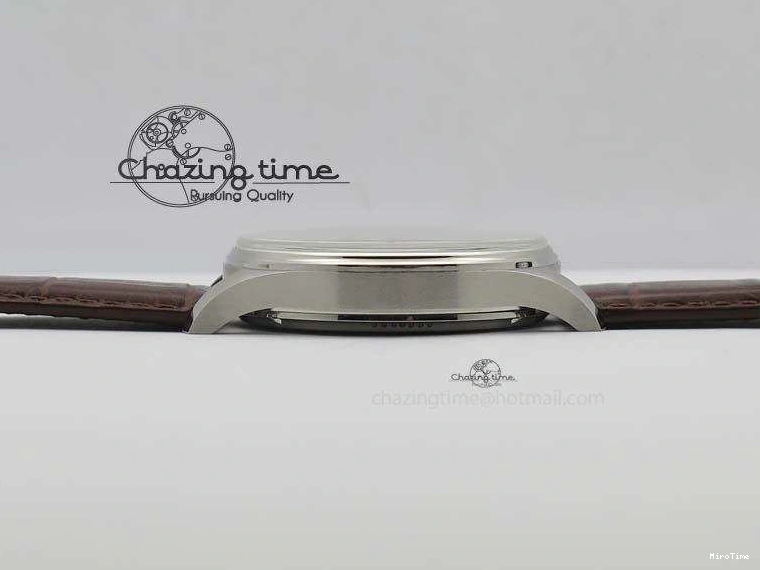 MIROTIME 0511 Sustainable Portuguese IW5444 SS White Dial RG Numbers On Brown Leather Strap A 7256